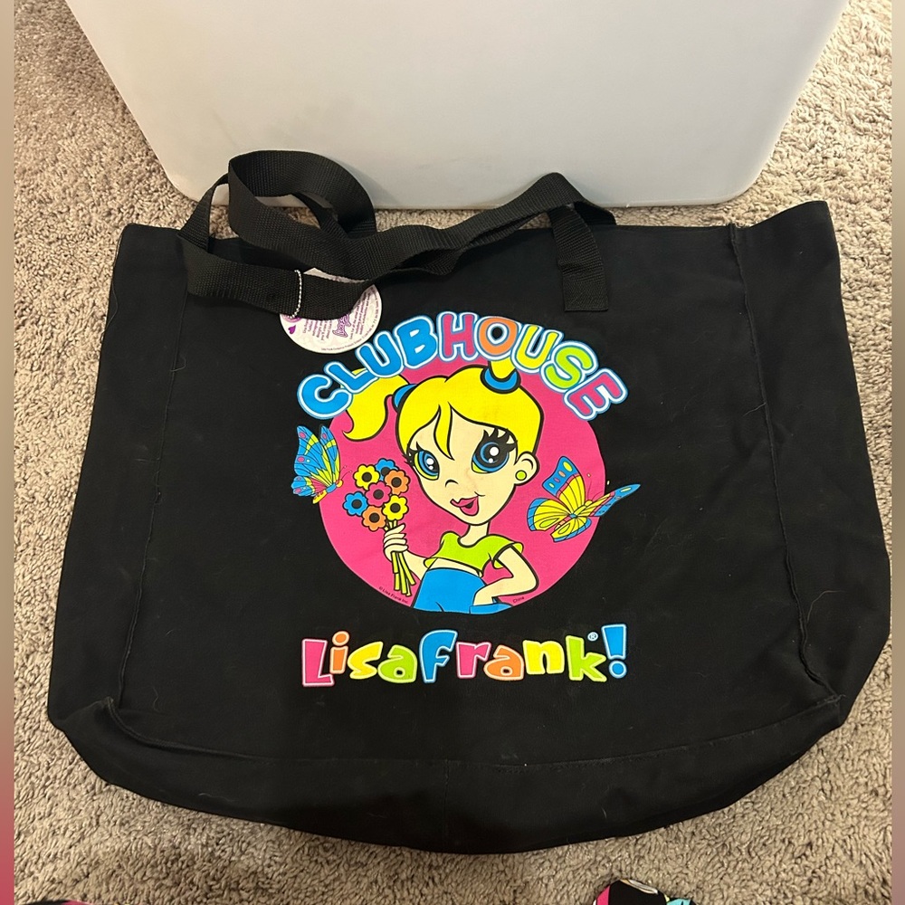 NWT Lisa Frank Clubhouse Black Milleny M. Girl Tote - Picture 1 of 5